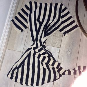 Black and cream striped bcbg max azria dress.